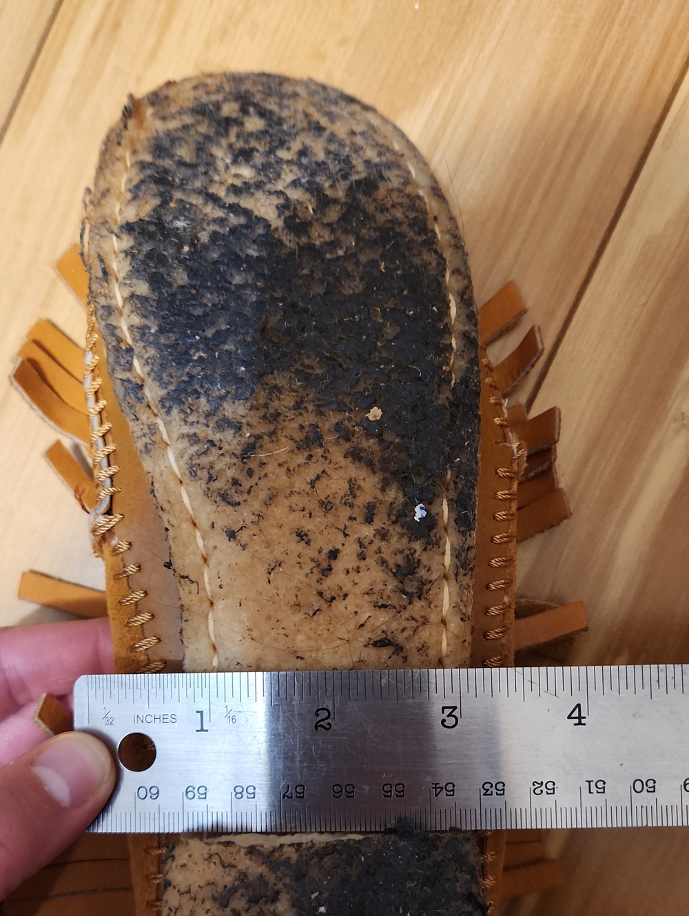 Vintage Canadian Leather Fringe Moccasins - Picture 12 of 13